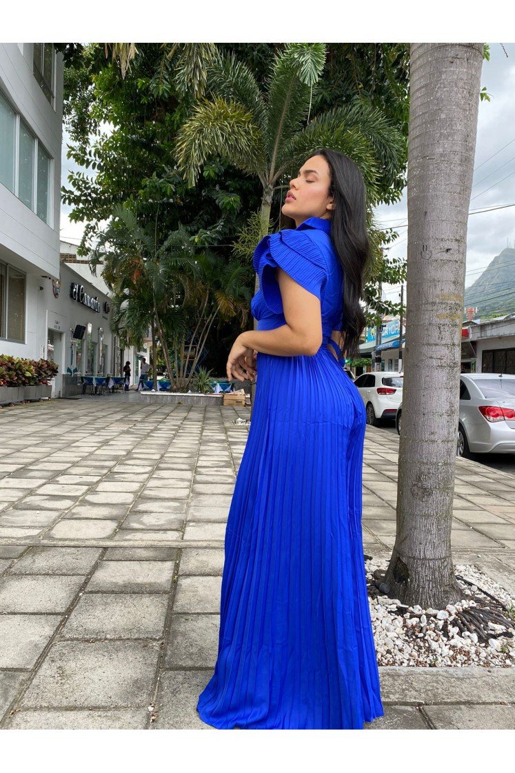 Enterizo Plisado Manga Corta