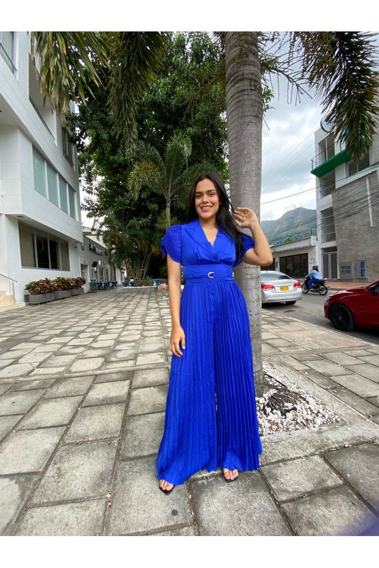 Enterizo Plisado Manga Corta