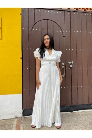 Enterizo Plisado Manga Corta